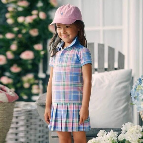 Polo Ralph Lauren Plaid Dress Girls Size 4 - Picture 1 of 6